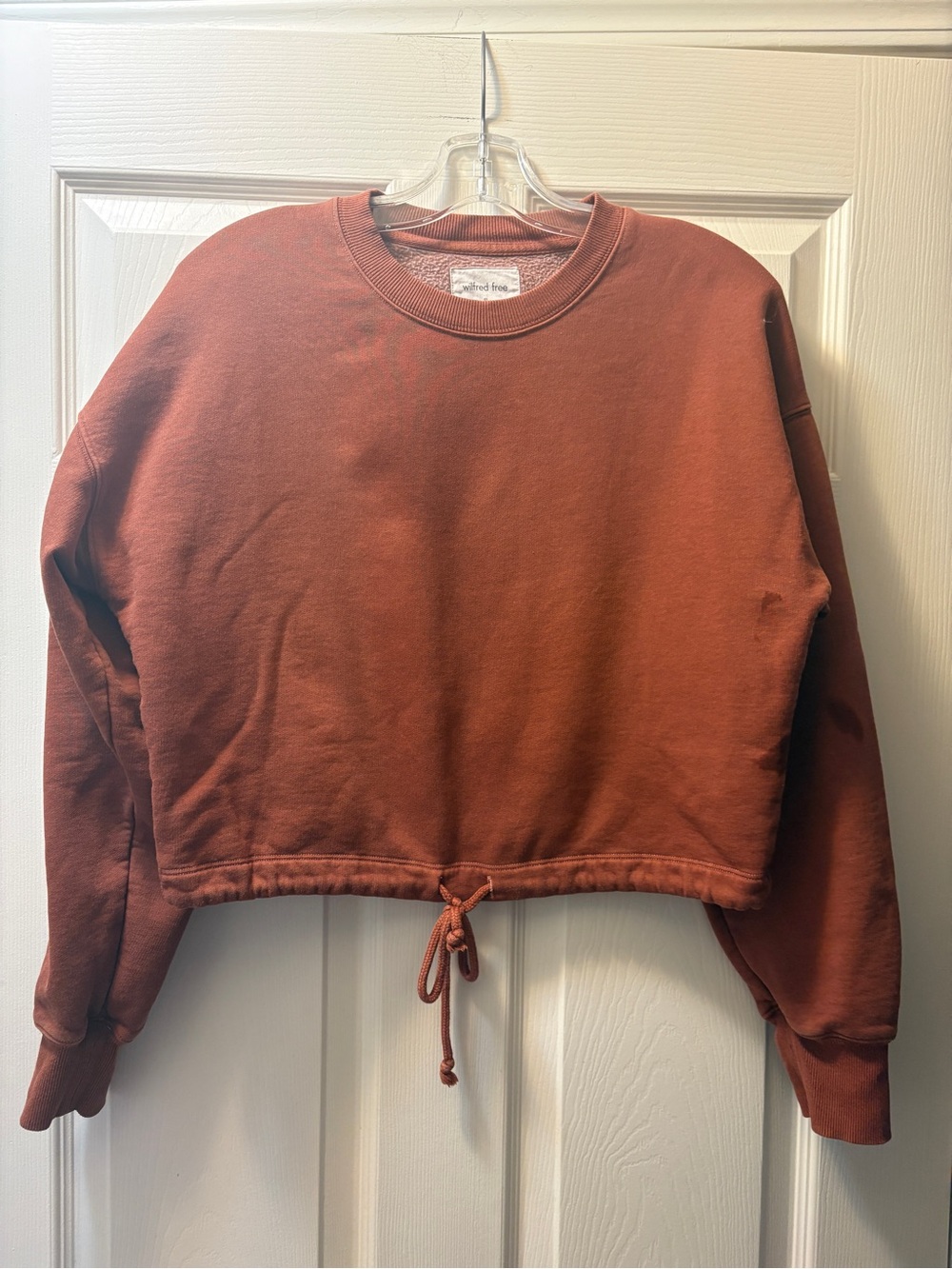 Aritzia Wilfred Free Cozy Sweatfleece Semi-Cropped Sweatshirt Rust/Copper